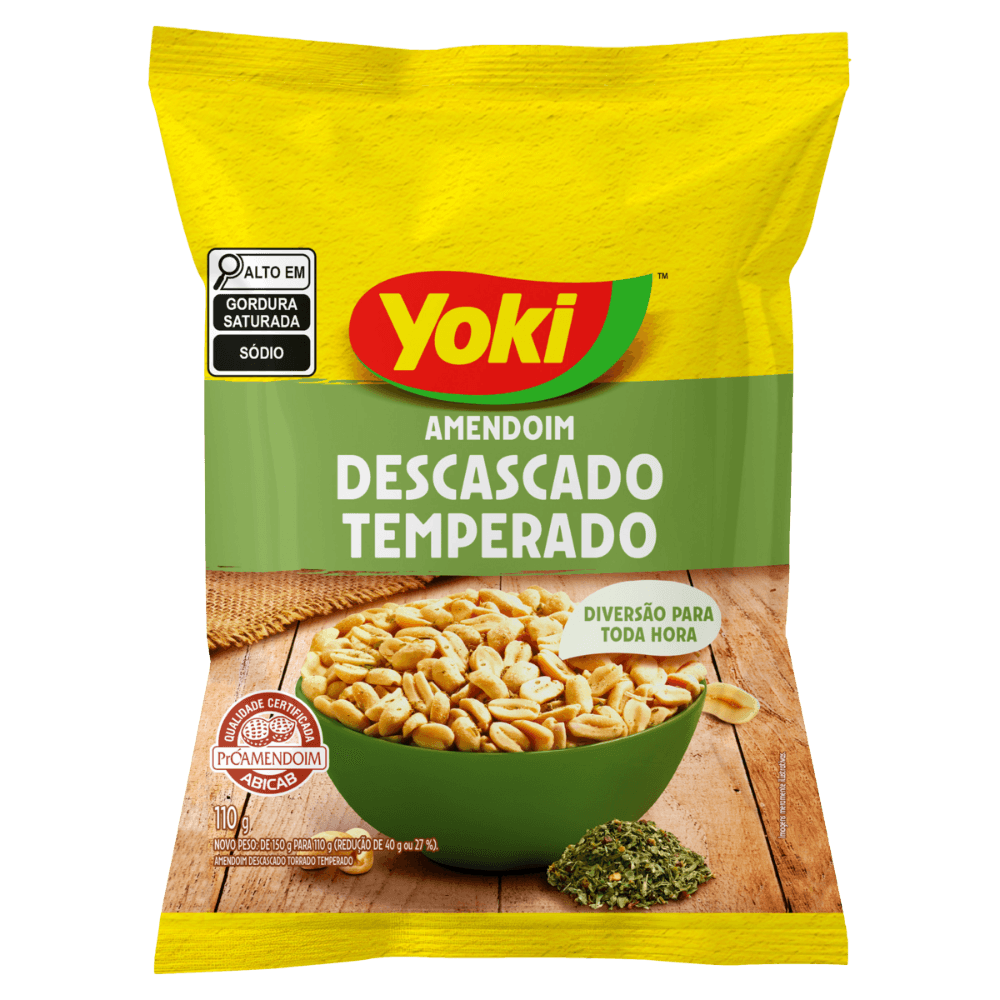 AMENDOIM YOKI DESCASCADO TEMPERADO 110G