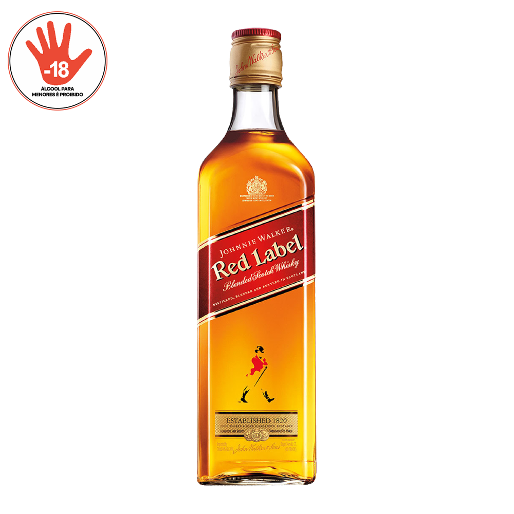 WHISKY JOHNNIE WALKER RED LABEL 8 ANOS 500ML