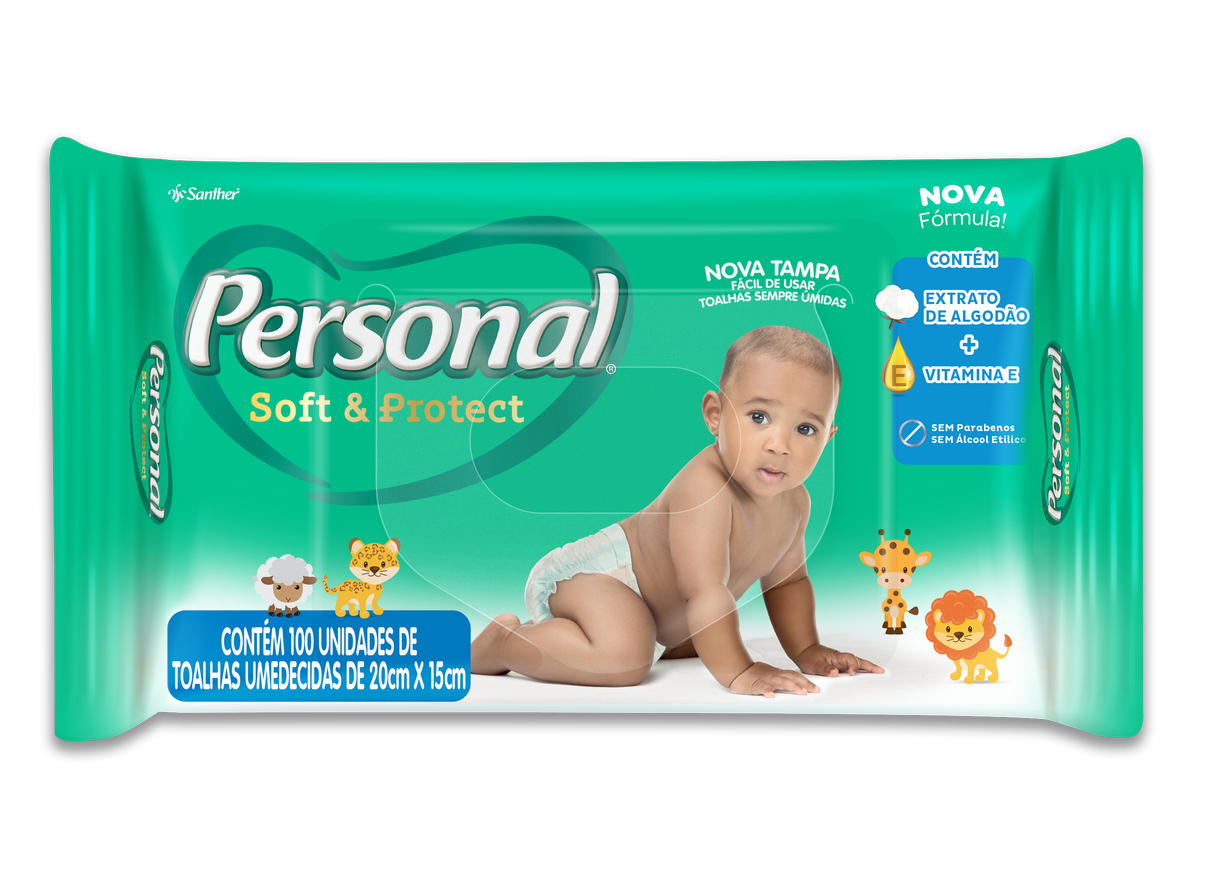 TOALHA PERSONAL BABY UMEDECIDA C/100 20CM X 15CM