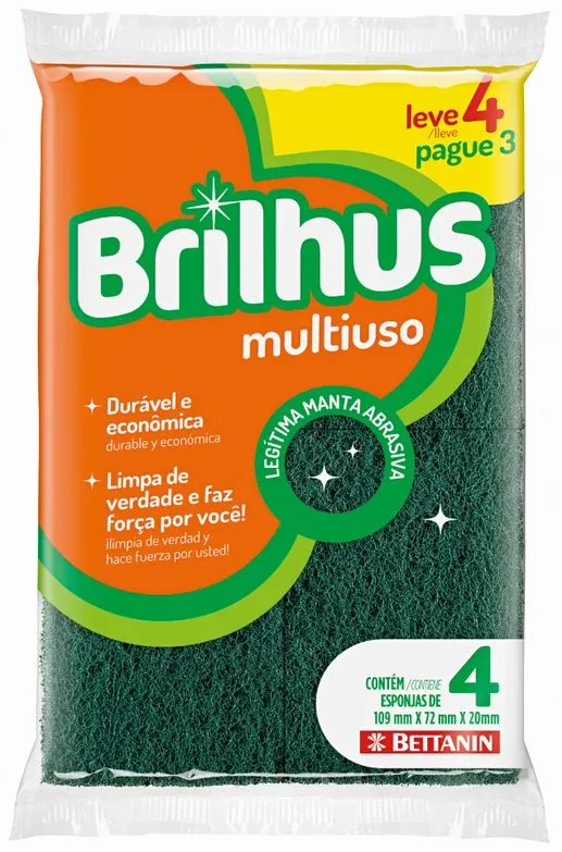 ESPONJA BRILHUS ECONÔMICA 4 UND