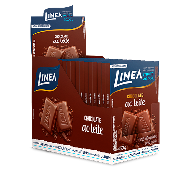 CHOCOLATE LINEA AO LEITE ZERO AÇÚCAR 15X30G
