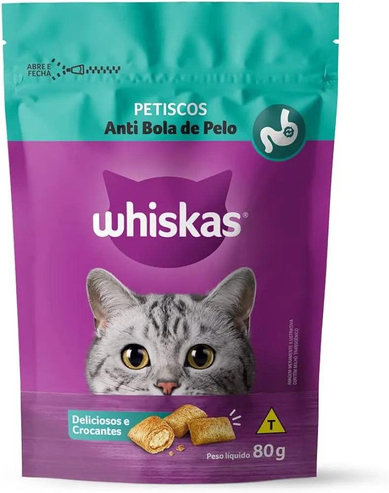 WHISKAS PETISCOS ANTI BOLA DE PELO 80G