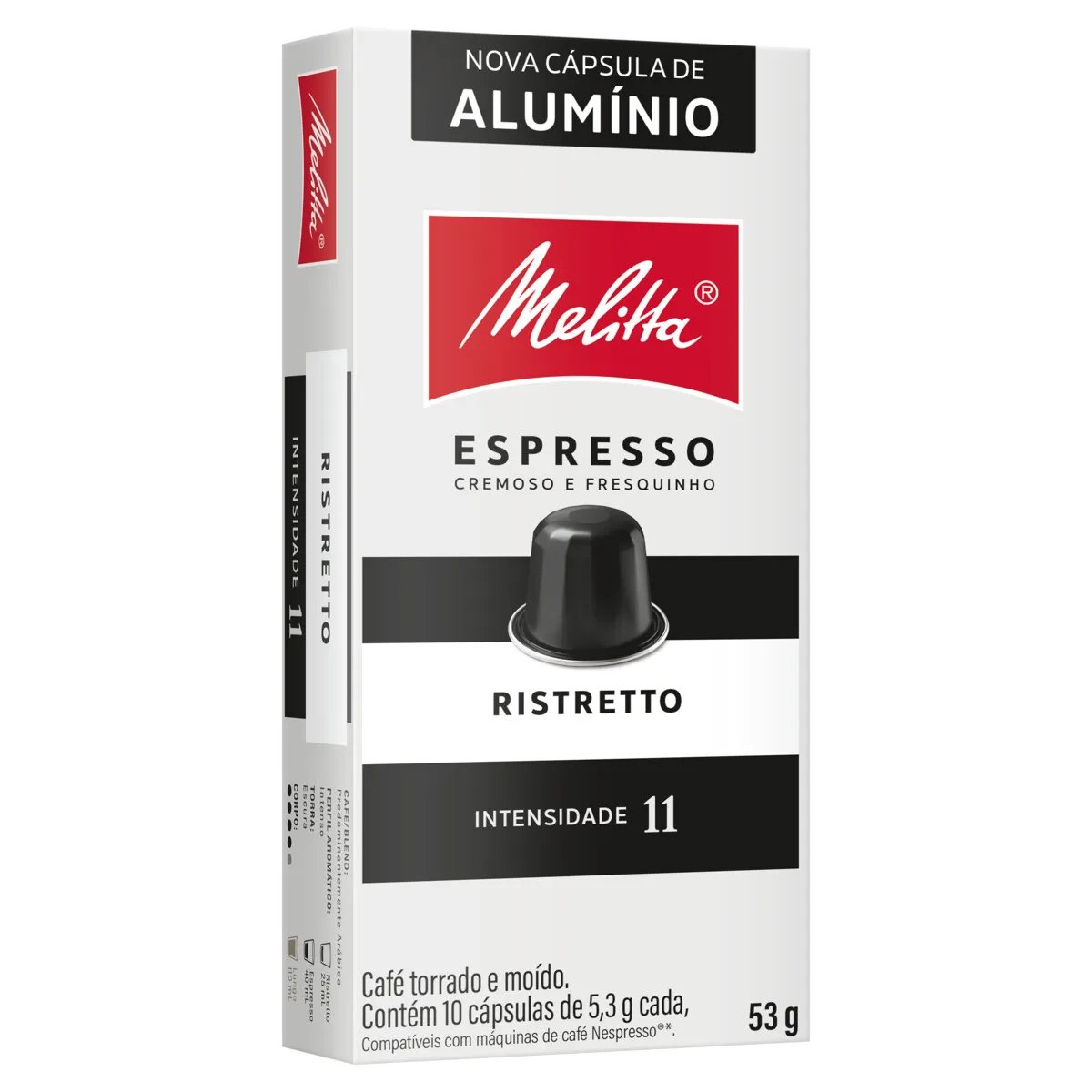 CAFÉ MELITTA EM CÁPSULA RISTRETTO 10X53G