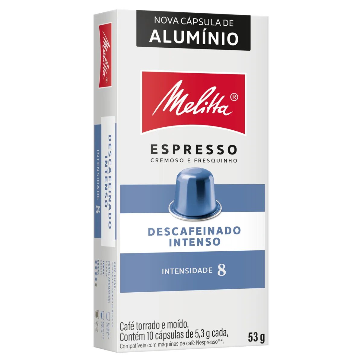 CAFÉ MELITTA EM CÁPSULA DESCAFEINADO 10X5,3G