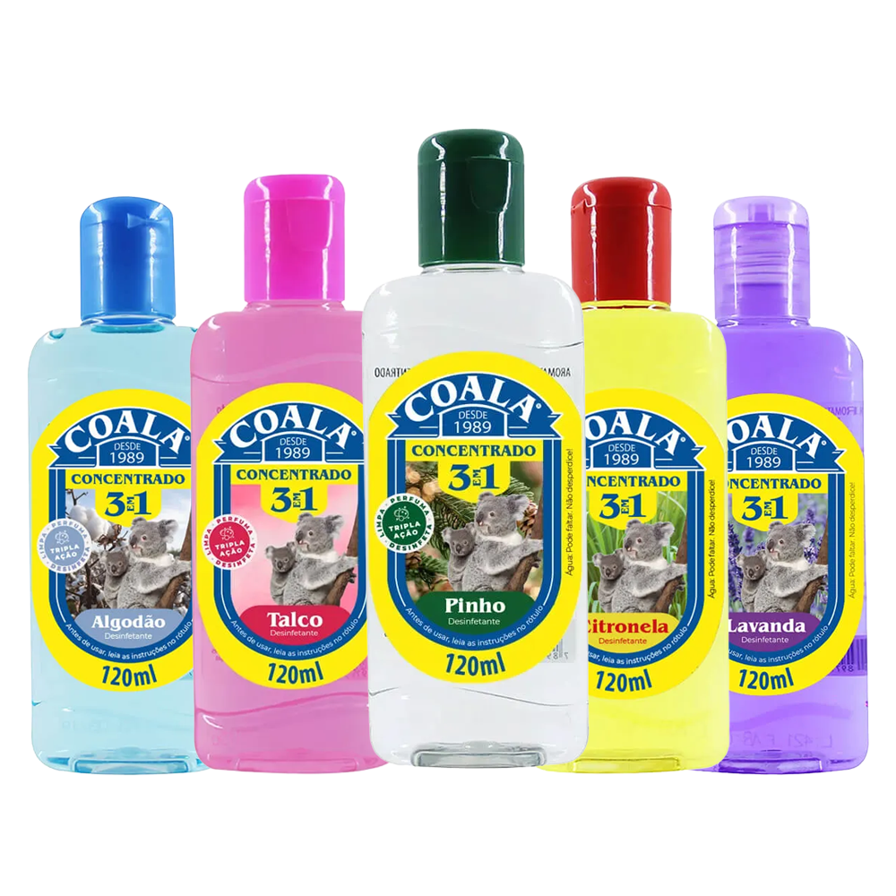 DESINFETANTE CONCENTRADO COALA 3 EM 1 CAIXA MIX 120ML