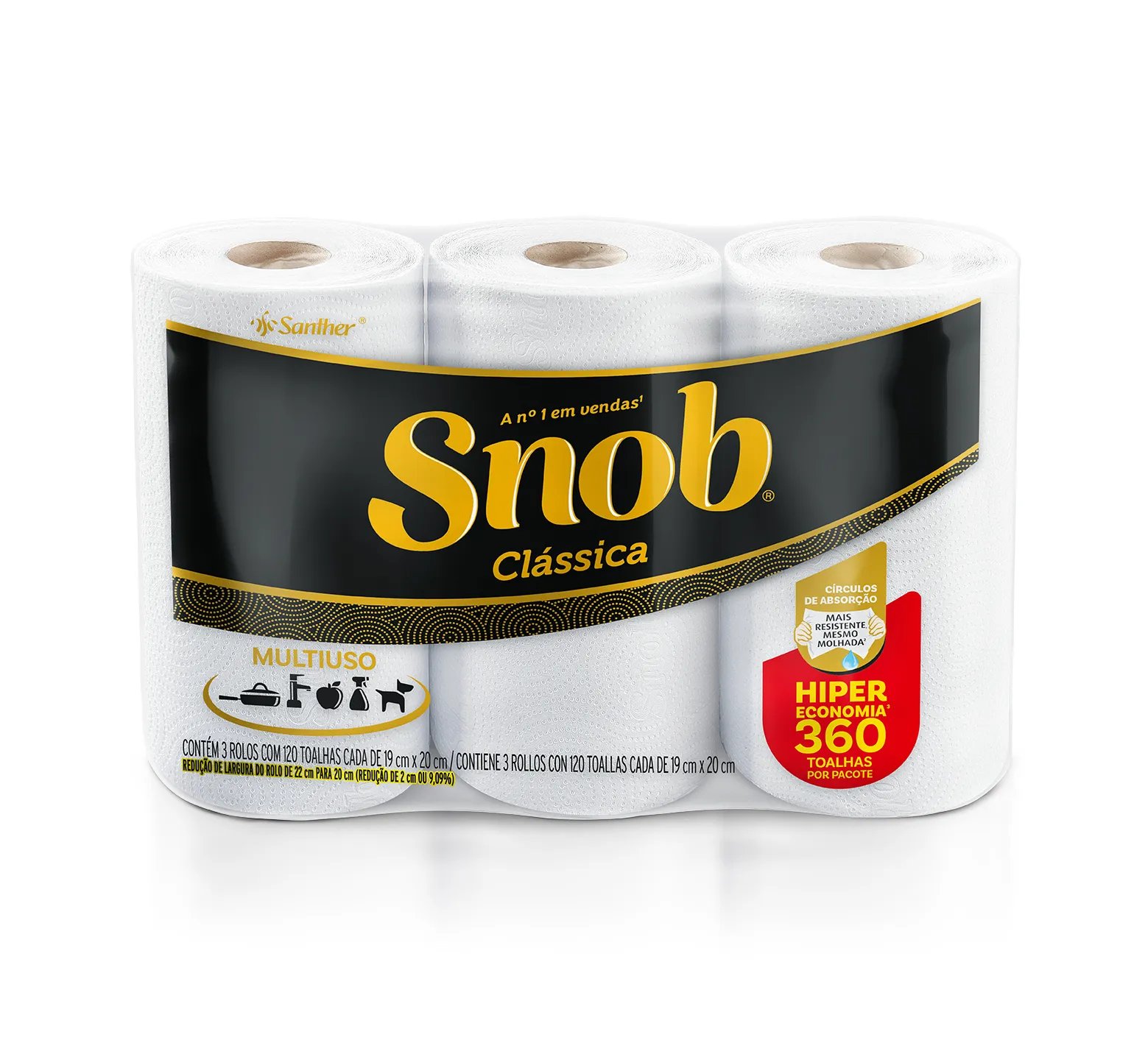 TOALHA SNOB HIPER MULTIUSO BRANCA FOLHA DUPLA 1X3