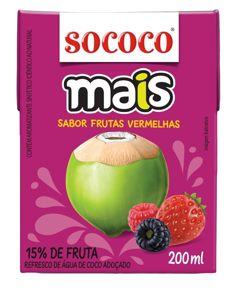 ÁGUA DE COCO SOCOCO FRUTAS VERMELHAS 200ML