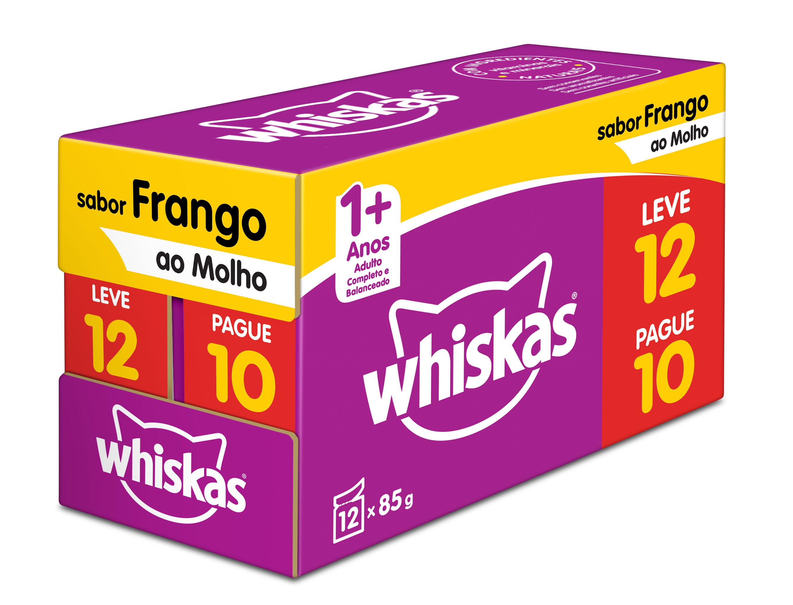 WHISKAS SACHÊ ADULTO FRANGO LV12 85G