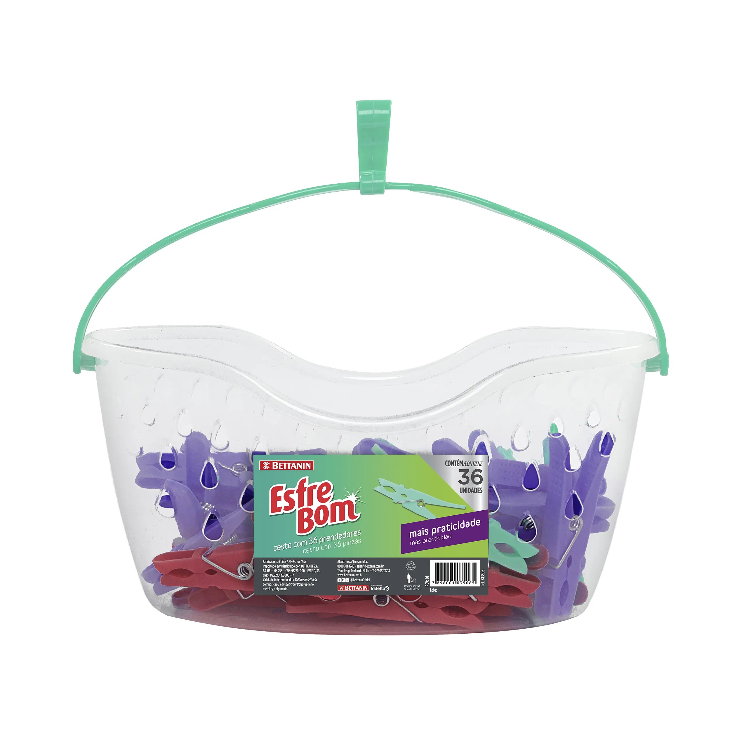 CESTO COM 36 PRENDEDORES ESFREBOM