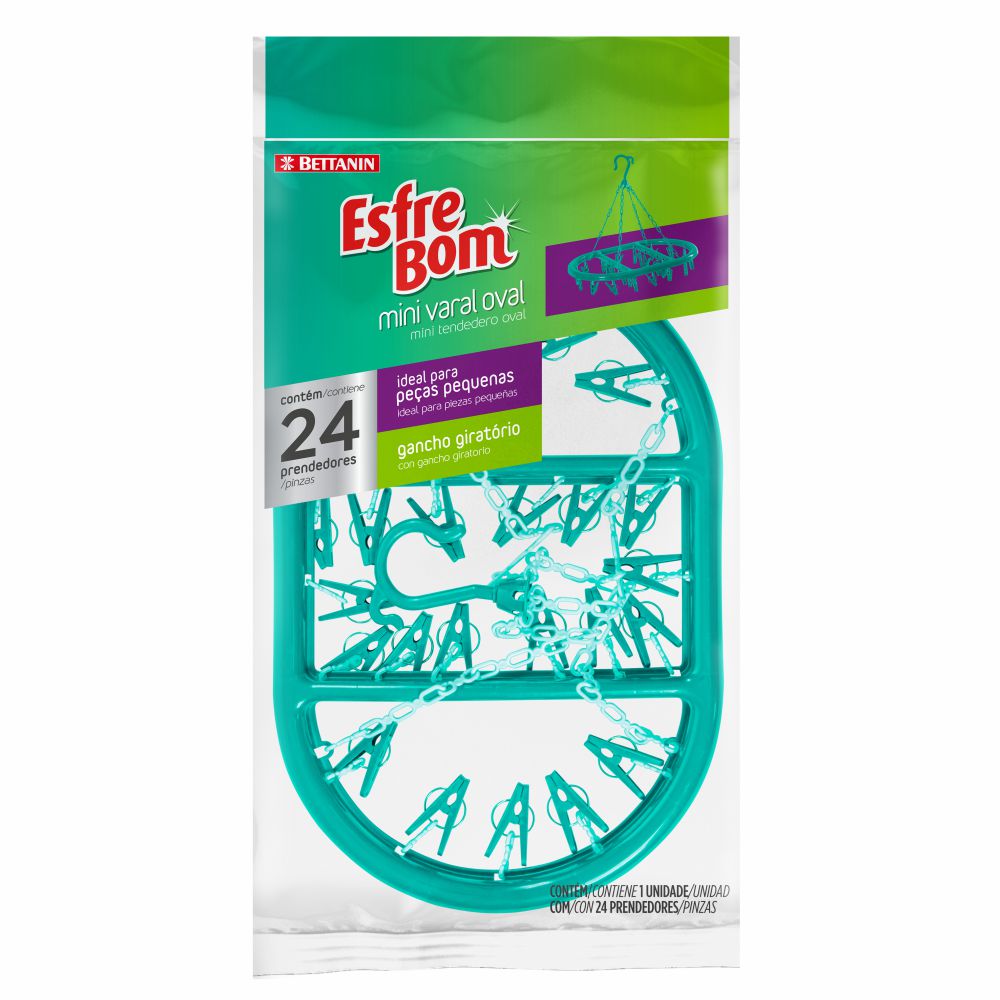 MINI VARAL ESFREBOM OVAL 24 PRENDEDORES