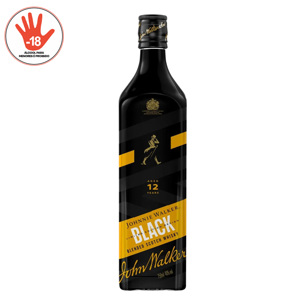 WHISKY JOHNNIE WALKER BLACK LABEL 12 ANOS 750ML