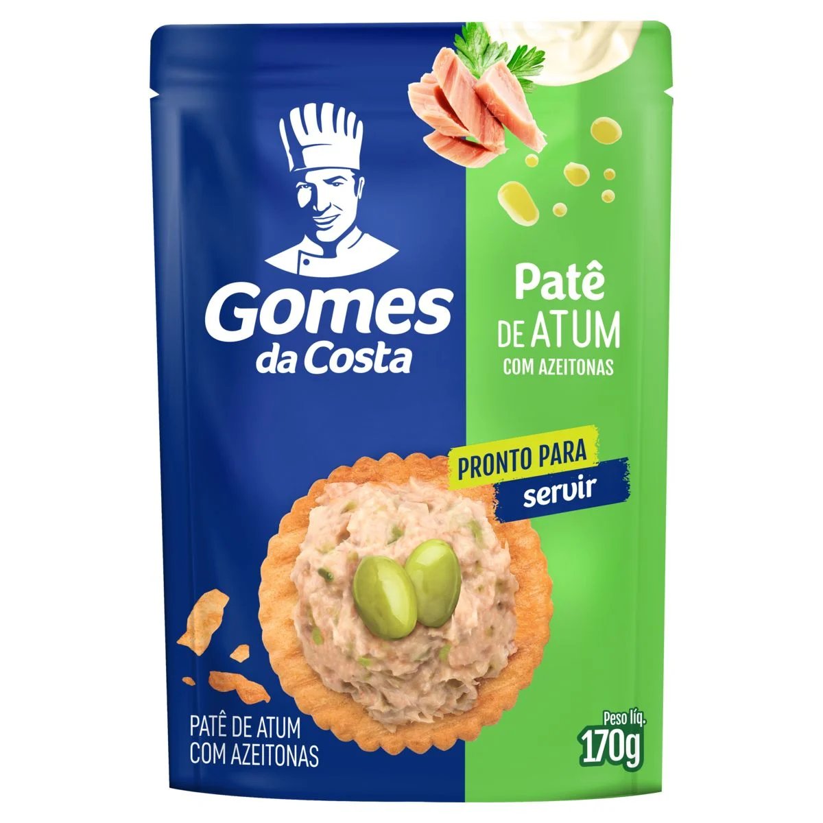 PATÊ DE ATUM GOMES DA COSTA AZEITONAS POUCH 170GR