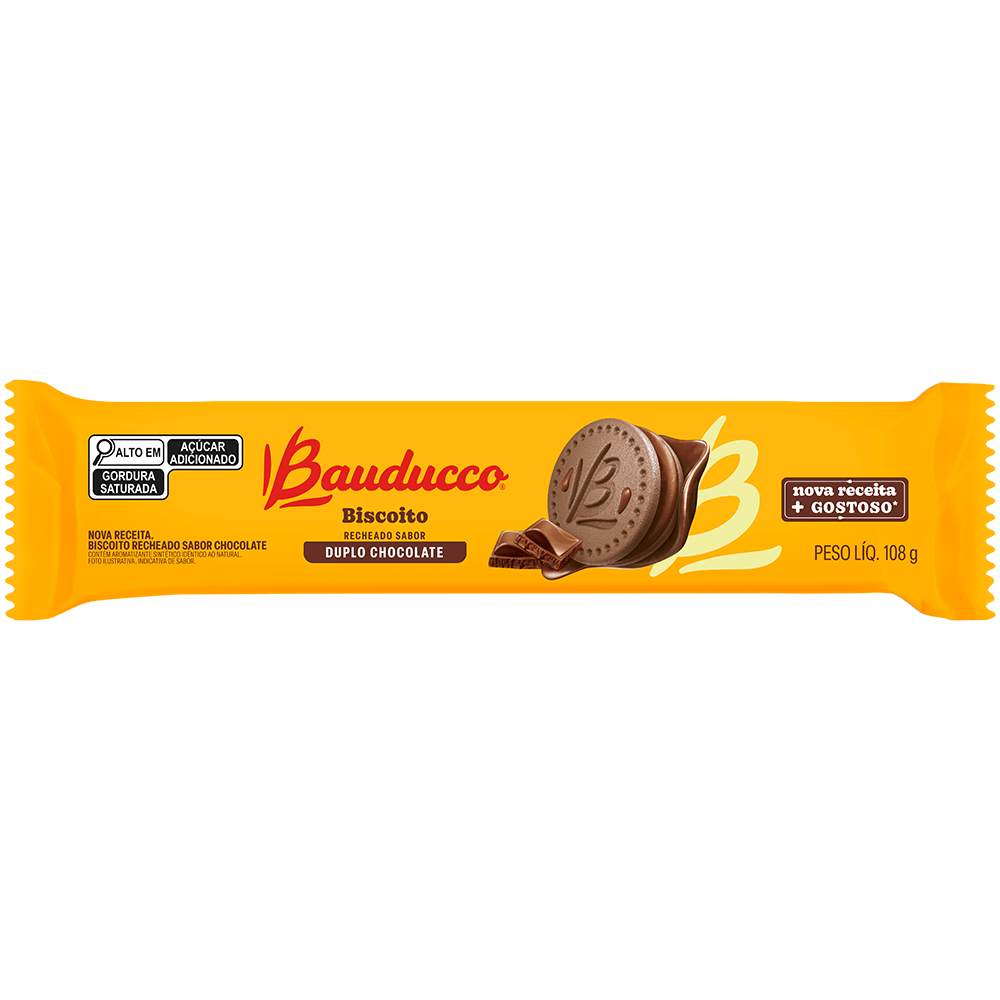 BISCOITO RECHEADO BAUDUCCO DUPLO CHOCOLATE 108G