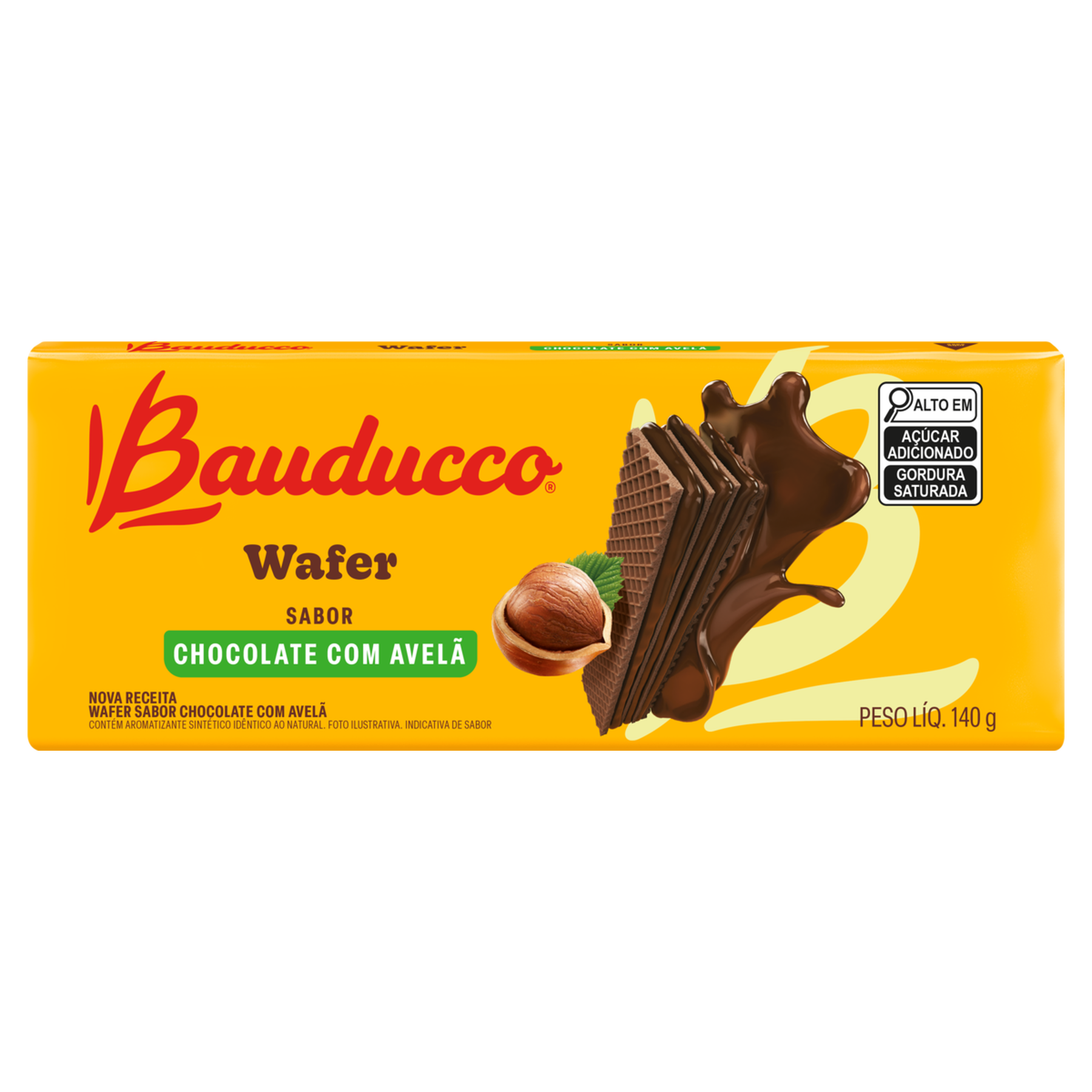 WAFER BAUDUCCO CHOCOLATE COM AVELÃ 140G