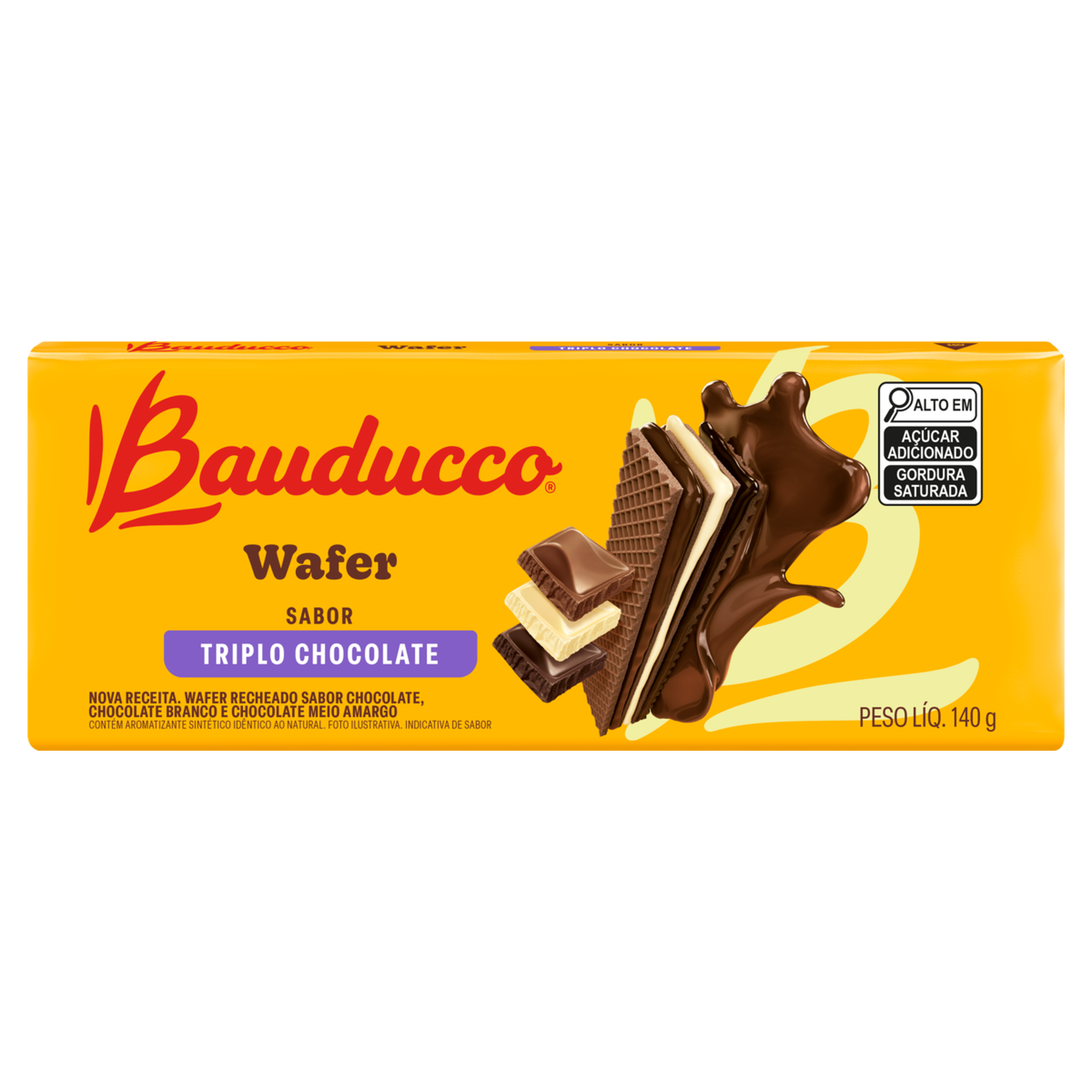 WAFER BAUDUCCO TRIPLO CHOCOLATE 140G