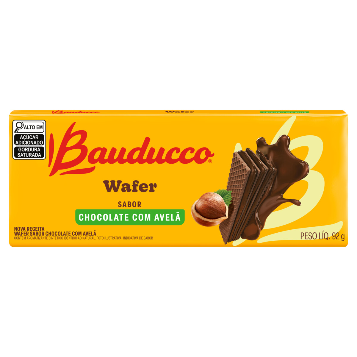 WAFER BAUDUCCO CHOCOLATE COM AVELÃ 92G