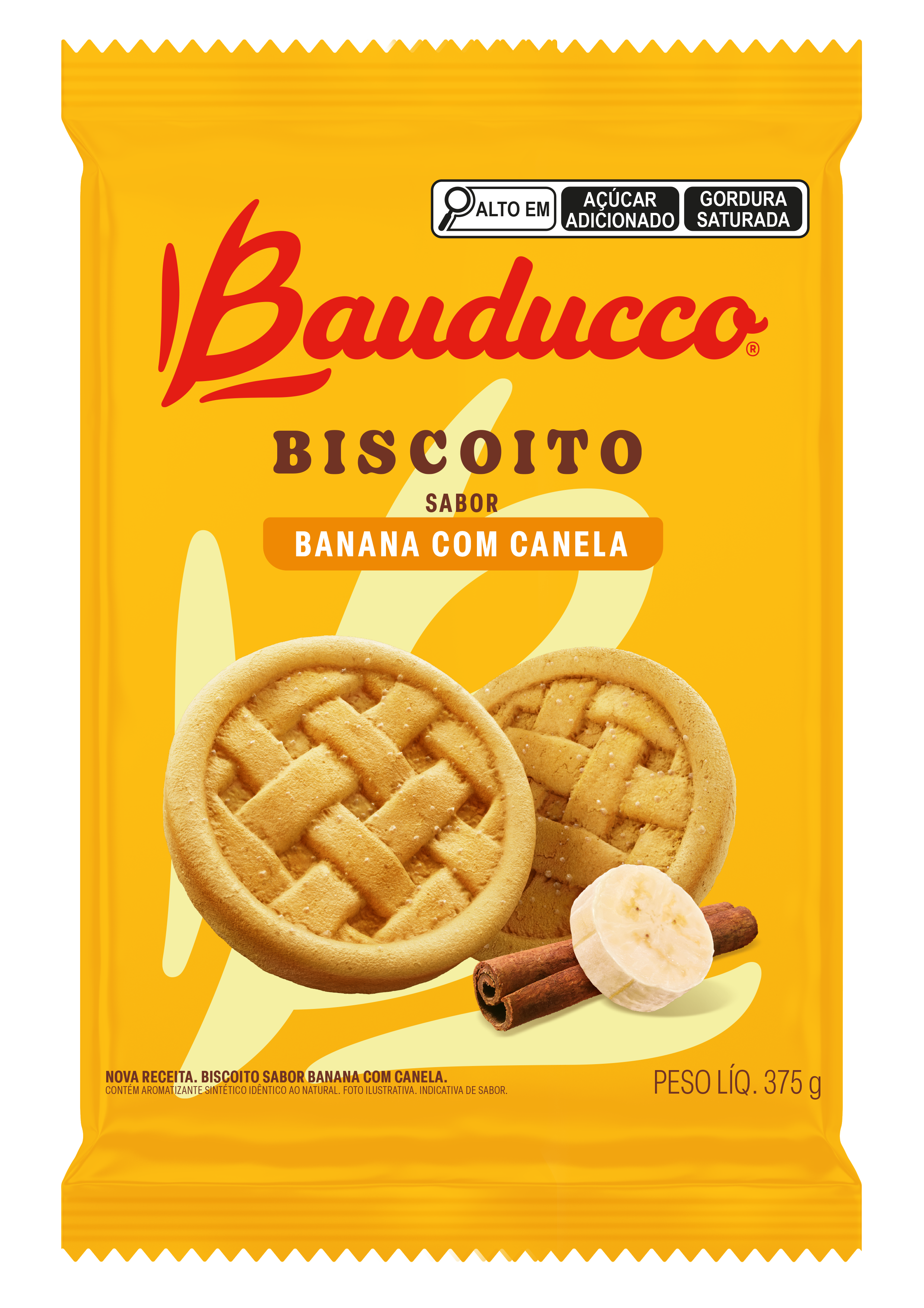 BISCOITO BAUDUCCO BANANA COM CANELA 375G