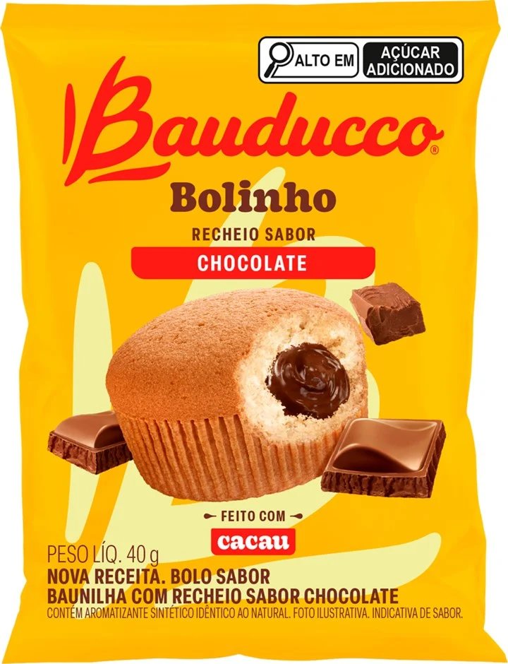 BOLINHO BAUDUCCO BAUNILHA RECHEIO CHOCOLATE 16X40G