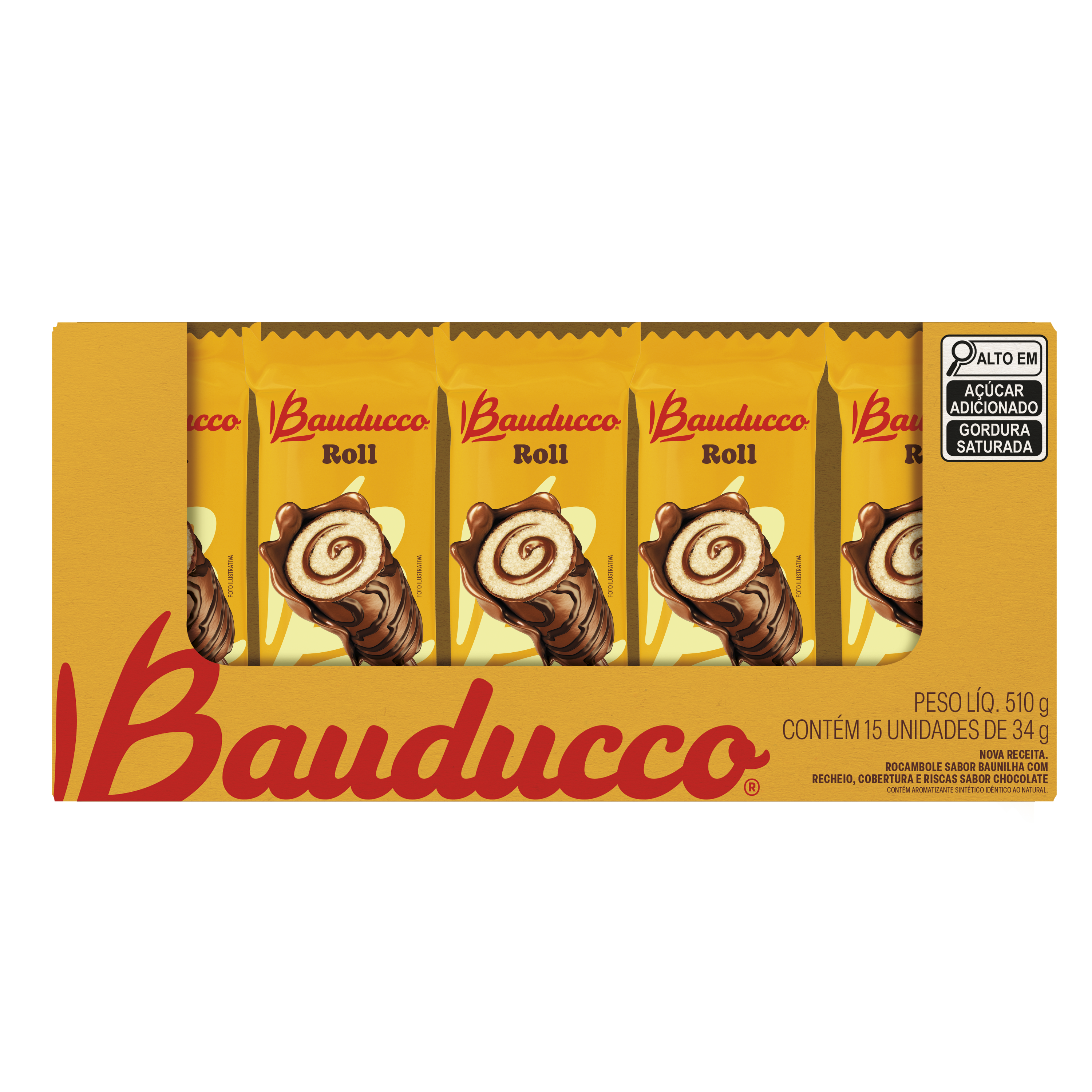 BOLINHO ROLL BAUDUCCO CHOCOLATE 15X34G