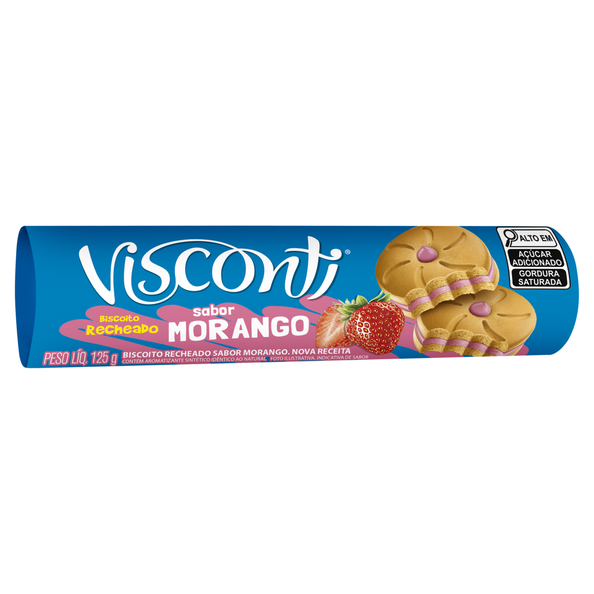 BISCOITO RECHEADO VISCONTI MORANGO 125G