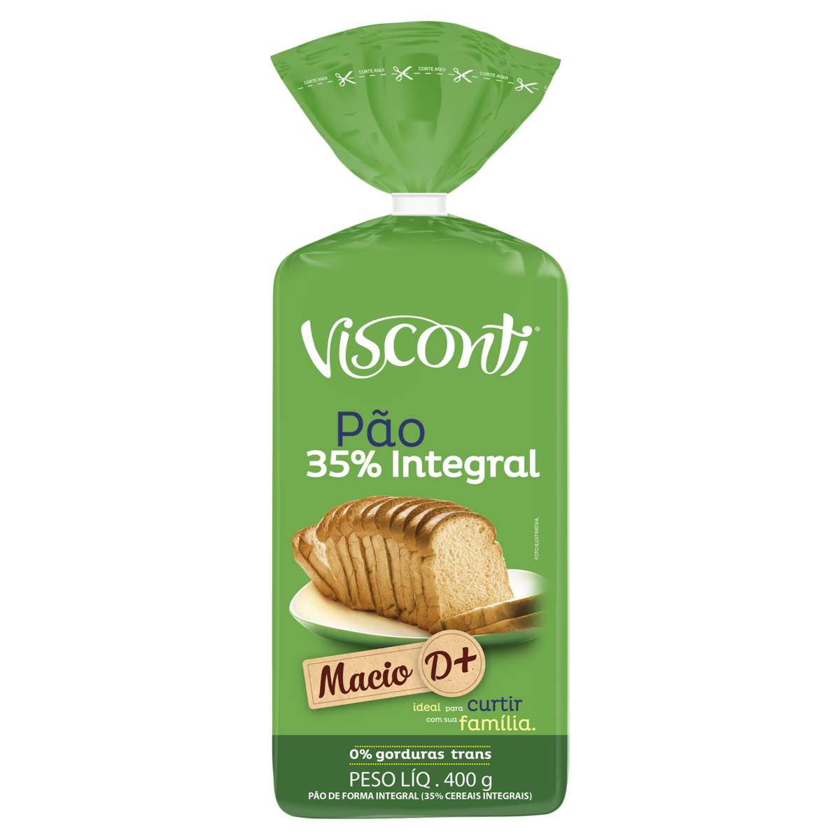 PÃO DE FORMA VISCONTI INTEGRAL 400G