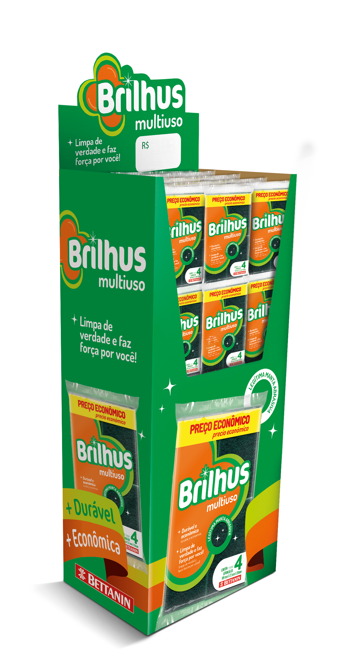 ESPONJA MULTIUSO BRILHUS DISPLAY 144 UND