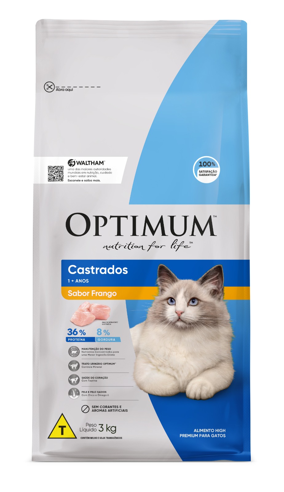 OPTIMUM CAT ADULTO CASTRADO FRANGO 3KG