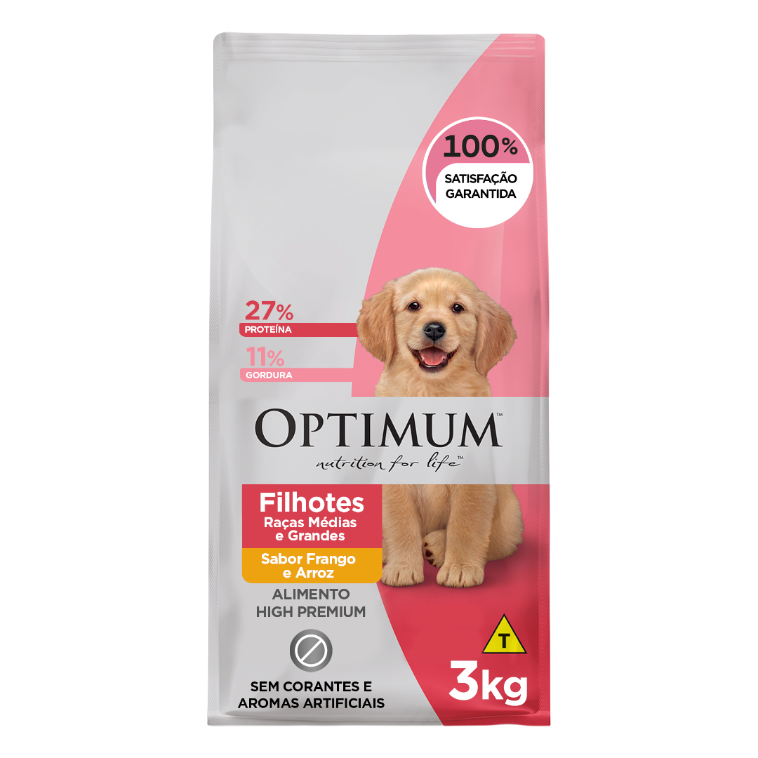 OPTIMUM DOG FILHOTE RAÇAS MÉDIAS E GRANDES 3KG