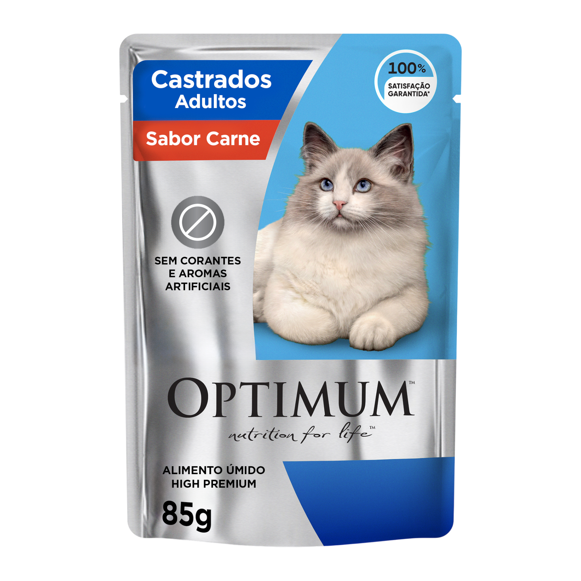 OPTIMUM CAT SACHÊ ADULTO CASTRADO CARNE 85G