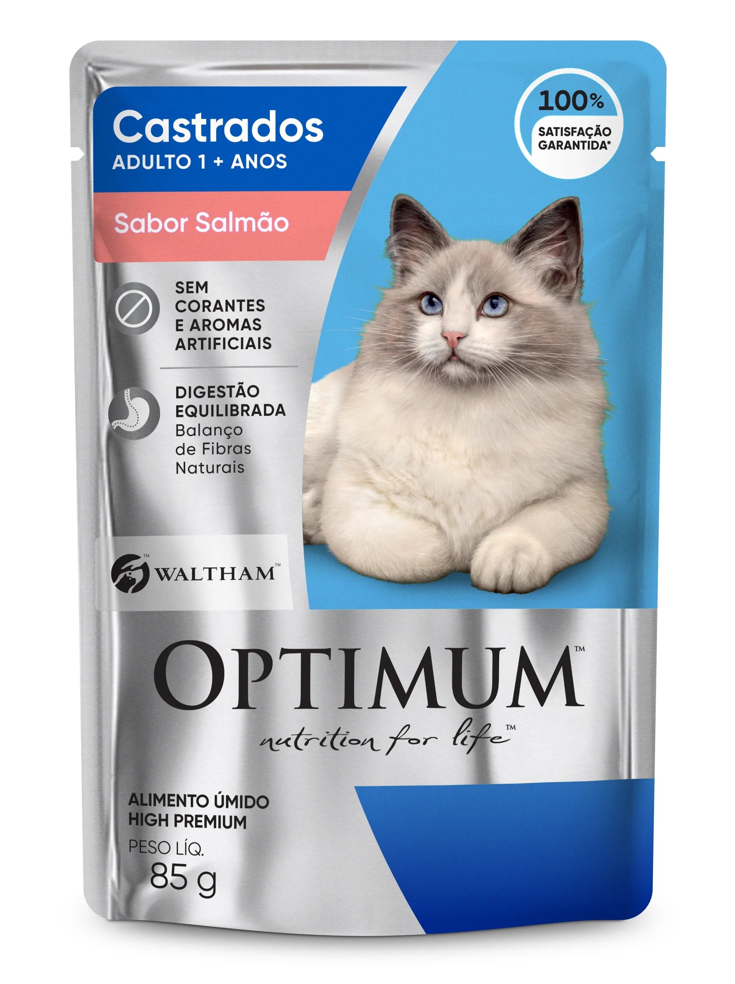 OPTIMUM CAT SACHÊ ADULTO CASTRADO SALMÃO 85G