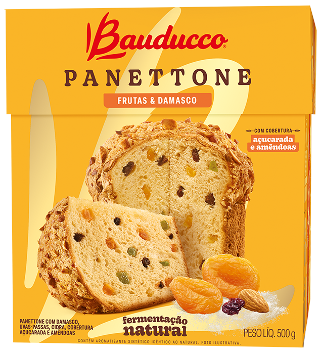 PANETTONE BAUDUCCO FRUTAS E DAMASCO 500G