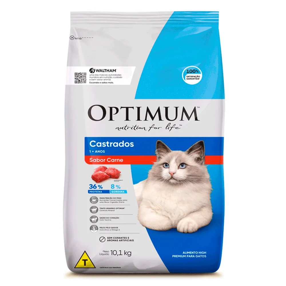 OPTIMUM CAT ADULTO CASTRADO CARNE 10,1KG