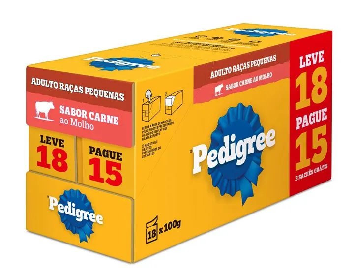 PEDIGREE SACHÊ ADULTO RAÇAS PEQUENAS CARNE LV18 100G