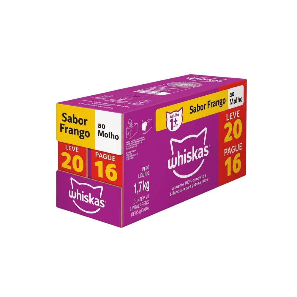 WHISKAS SACHÊ ADULTO FRANGO LV20 PG16 85G