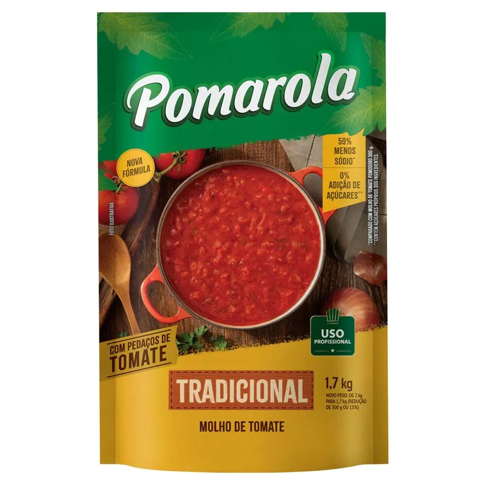 MOLHO DE TOMATE POMAROLA TRADICIONAL 1,700KG