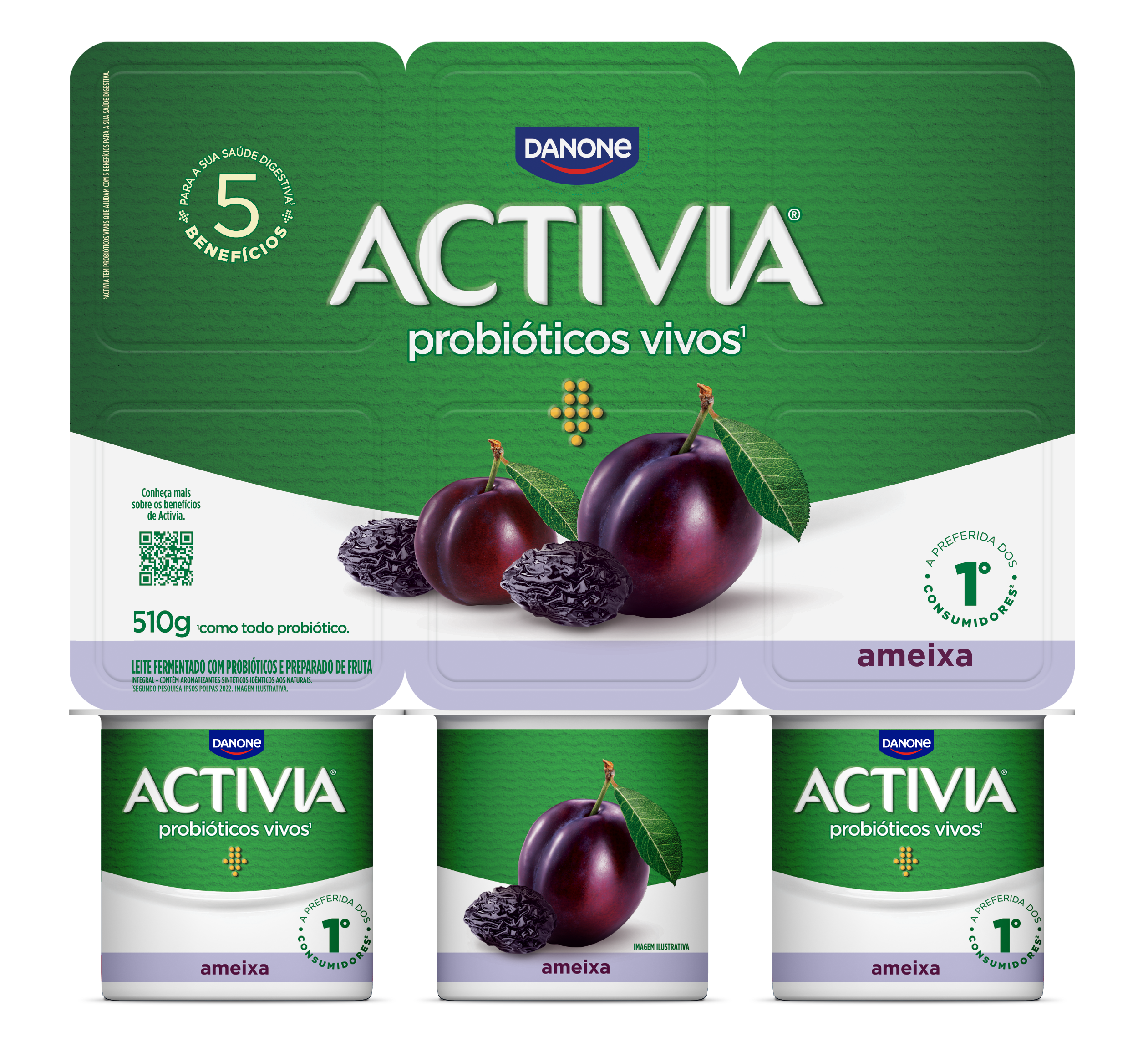 ACTIVIA POLPA AMEIXA 510GR