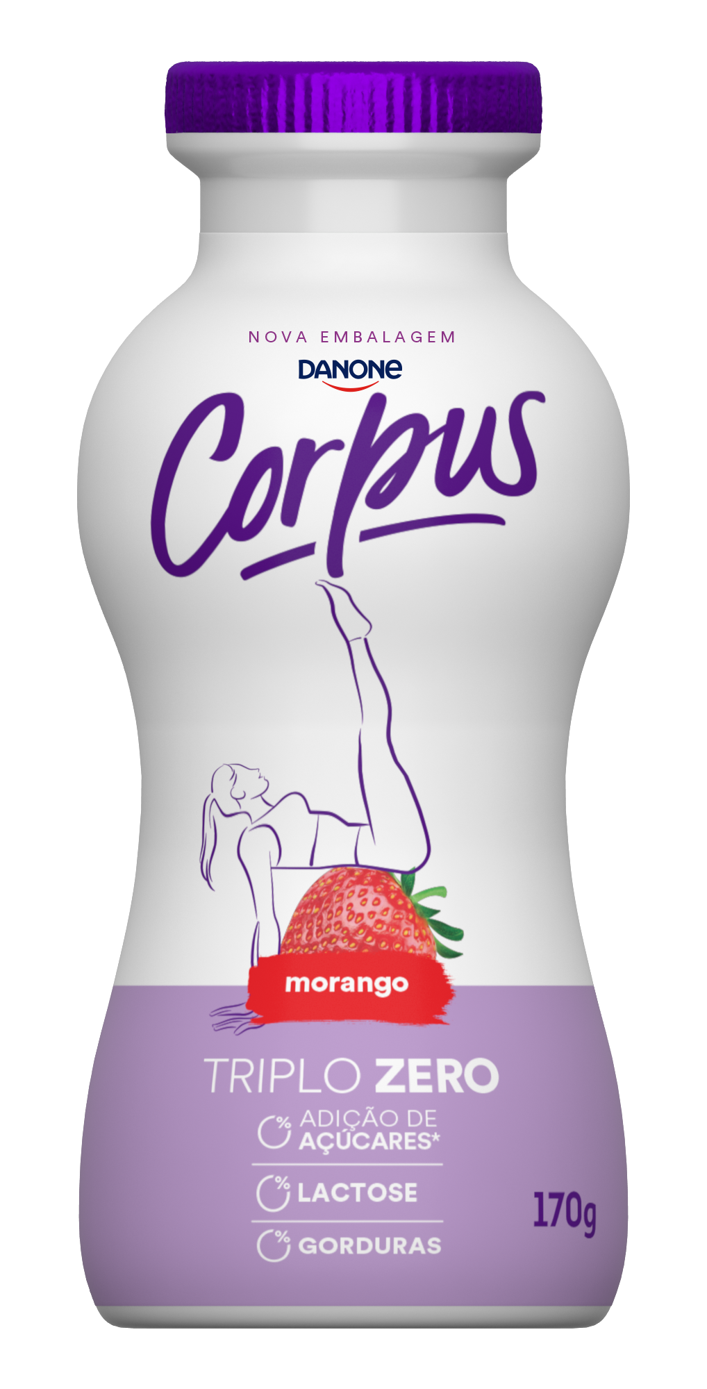 IOGURTE LÍQUIDO CORPUS MORANGO SEM LACTOSE 170GR