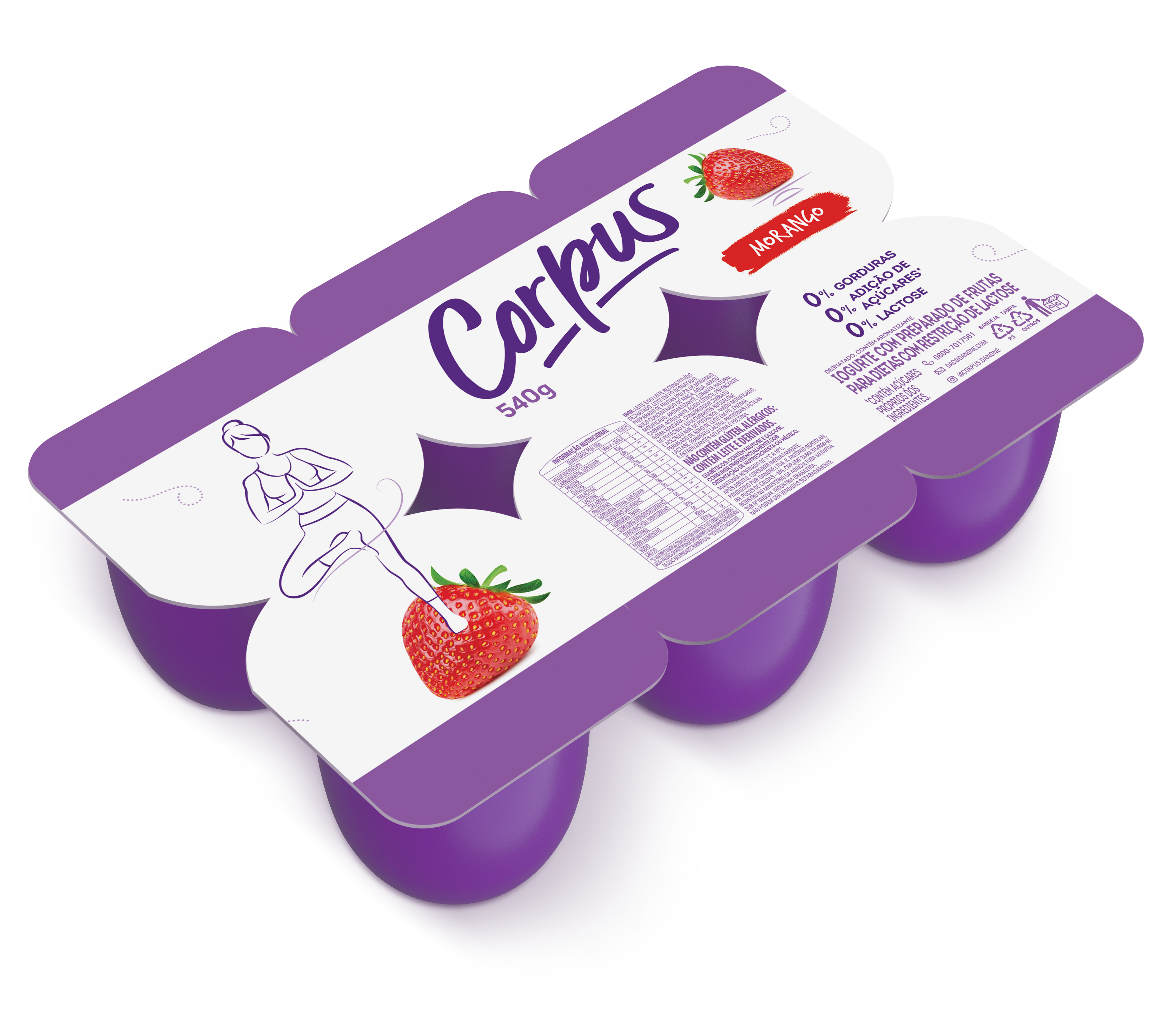 IOGURT POLPA CORPUS MORANGO 540G