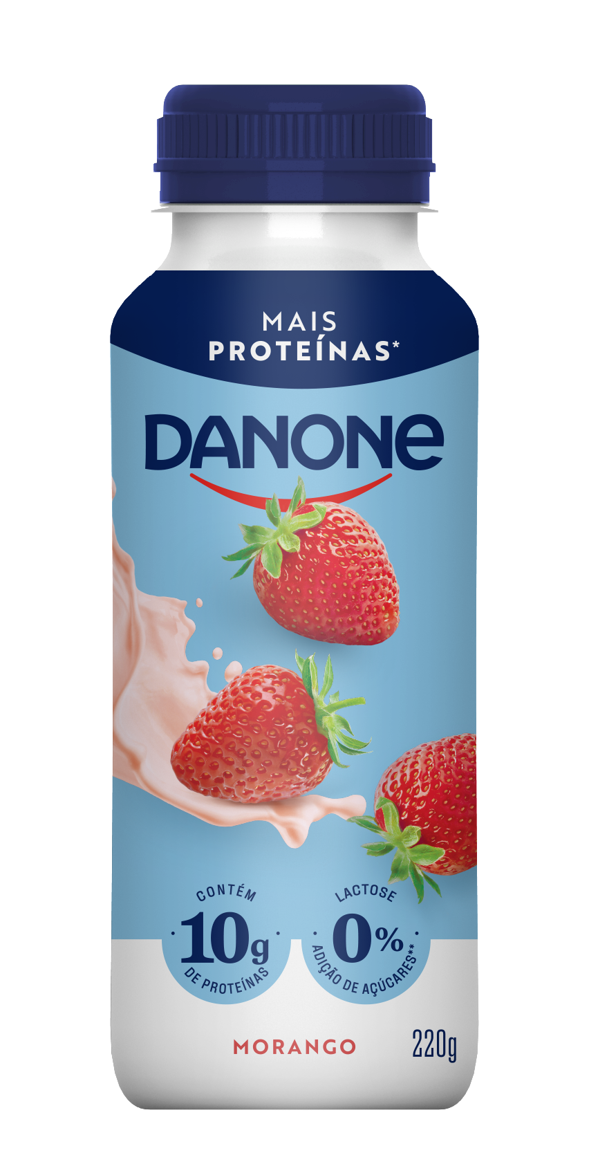 DANONE LÍQUIDO PROTEIN MORANGO 220G