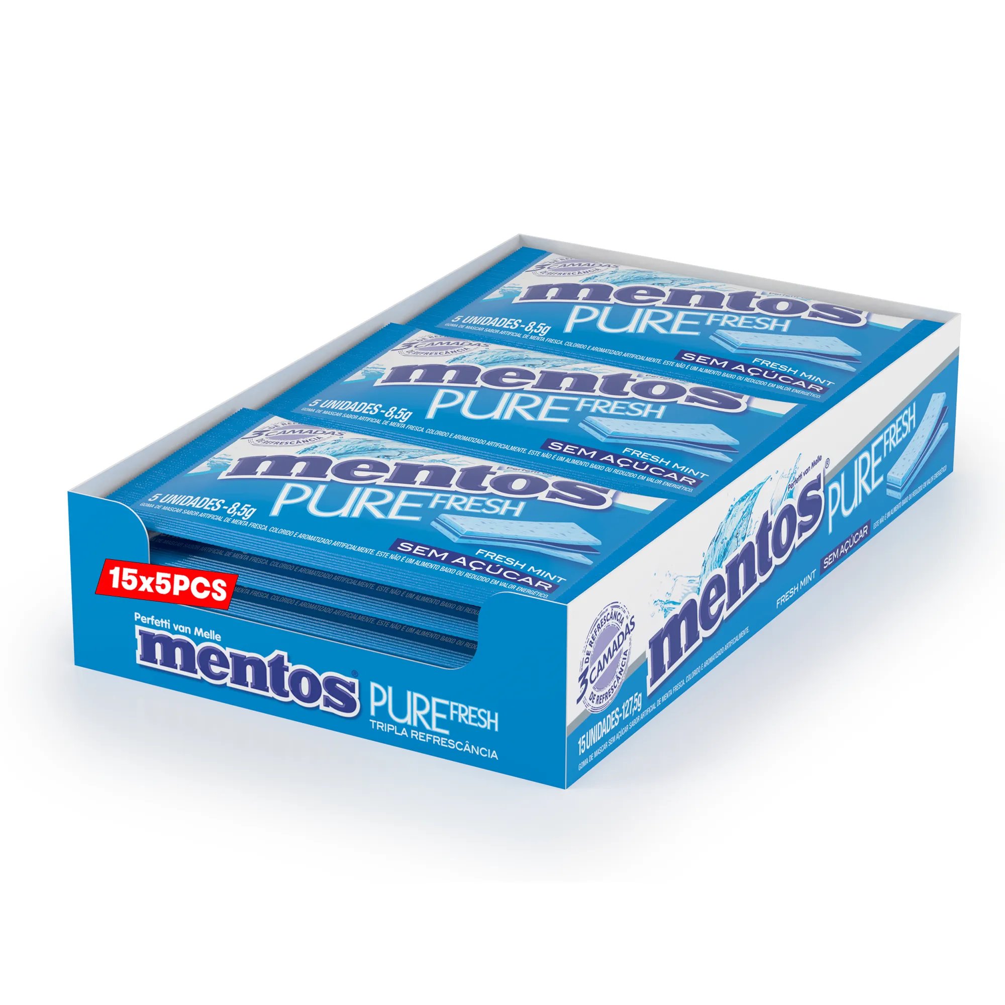MENTOS CAMADAS PURE FRESH MINT 15X8,5G 127,5G