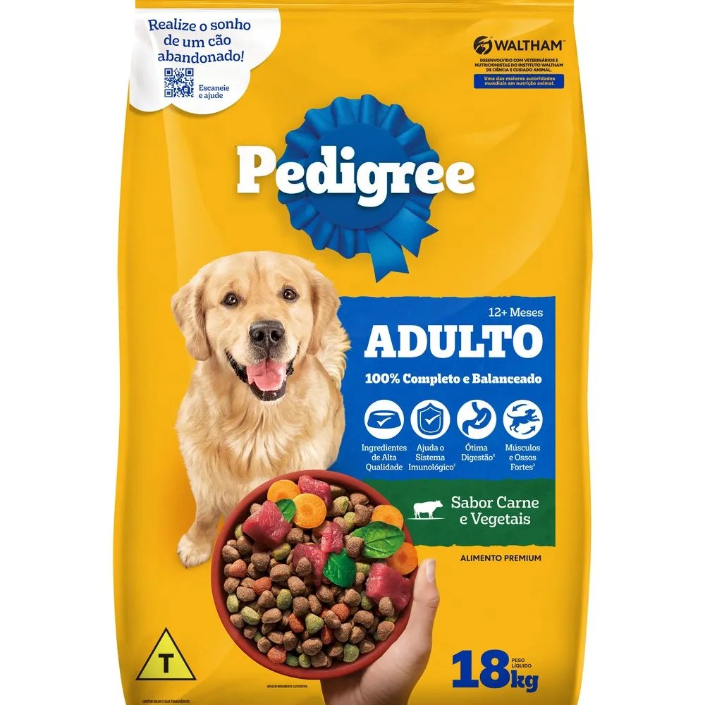 PEDIGREE ADULTO CARNE E VEGETAIS 18KG