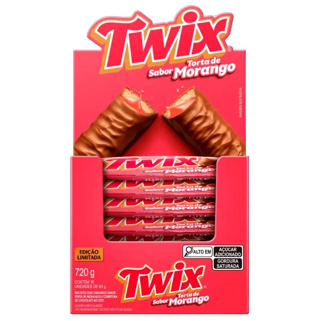 CHOCOLATE TWIX TORTA DE MORANGO 18X40G
