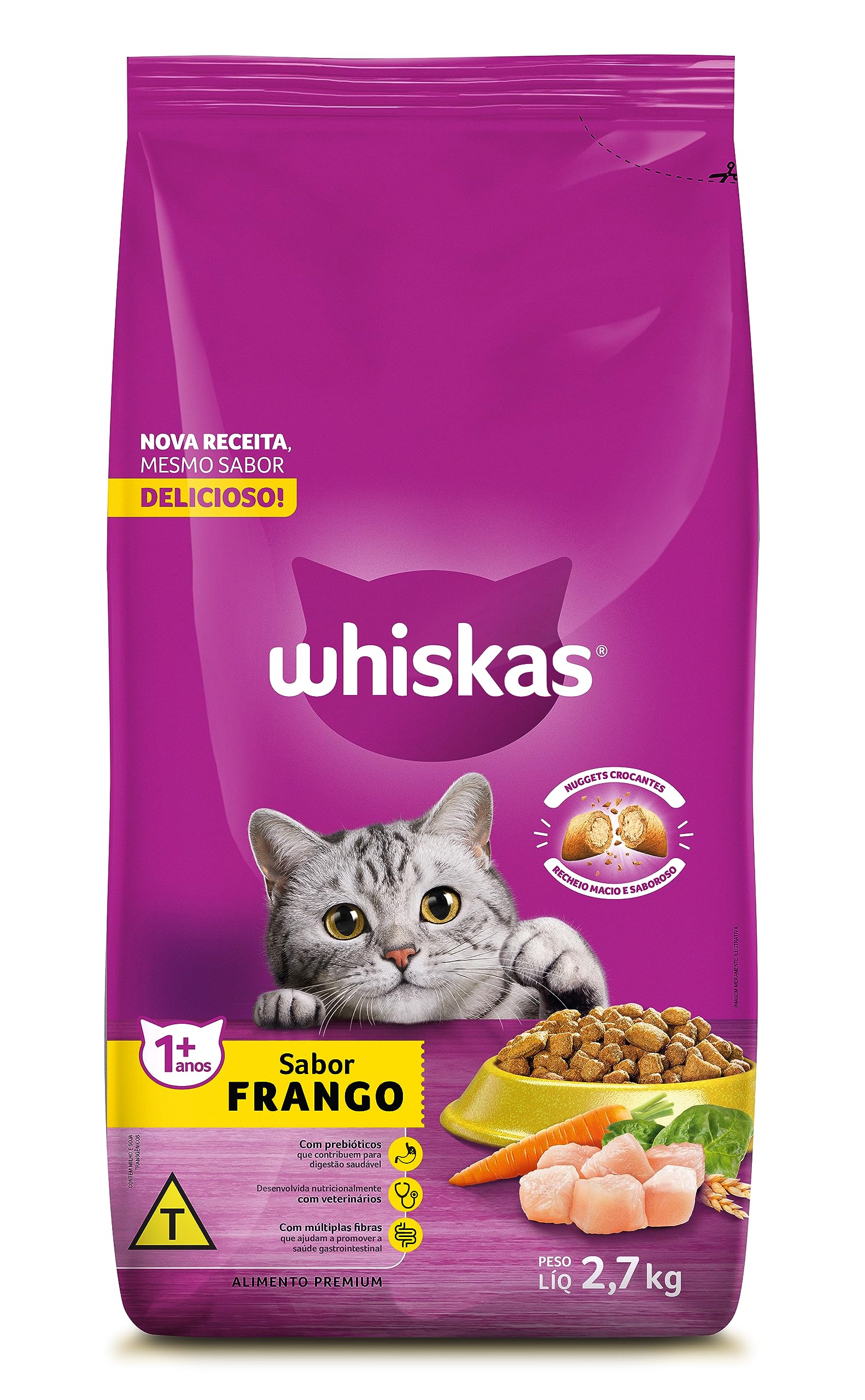 WHISKAS DRY ADULTO FRANGO 2,7KG