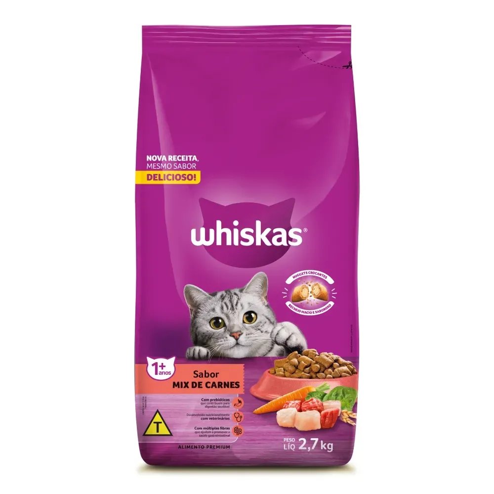WHISKAS DRY ADULTO MIX DE CARNES 2,7KG