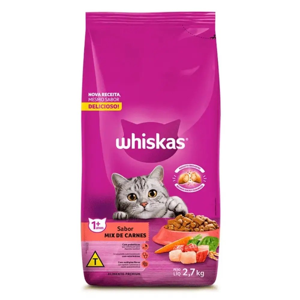 WHISKAS DRY ADULTOS CASTRADO CARNE 2,7KG