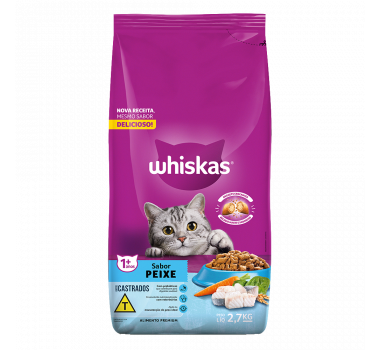 WHISKAS DRY ADULTOS CASTRADO PEIXE 2,7KG