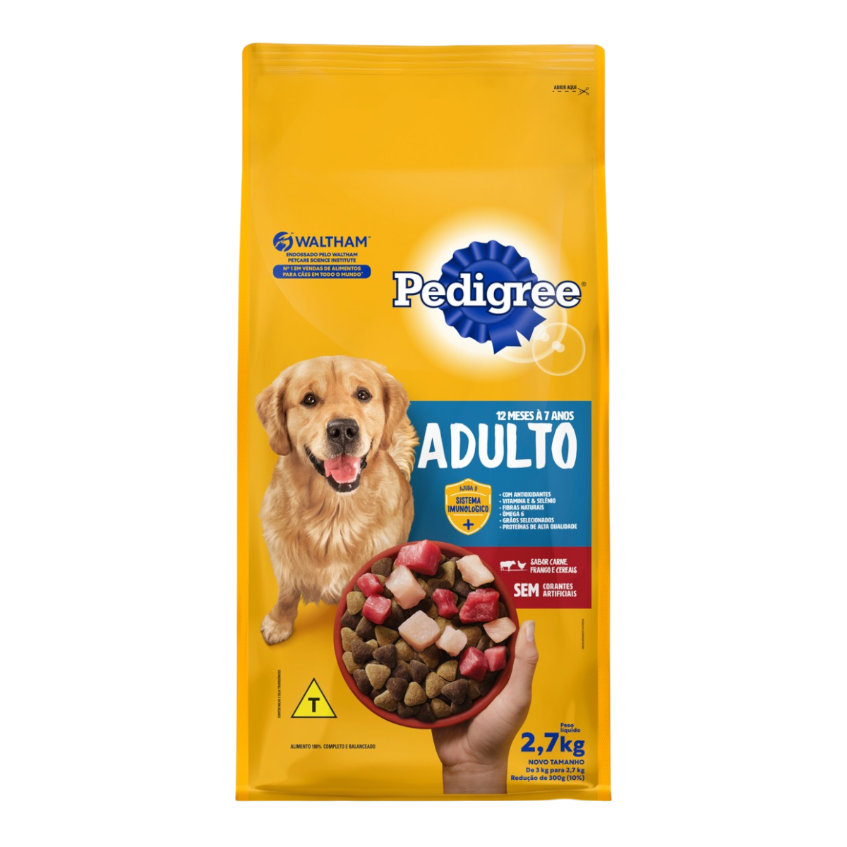 PEDIGREE ADULTOS CARNE, FRANGO E CEREAIS 2,7KG