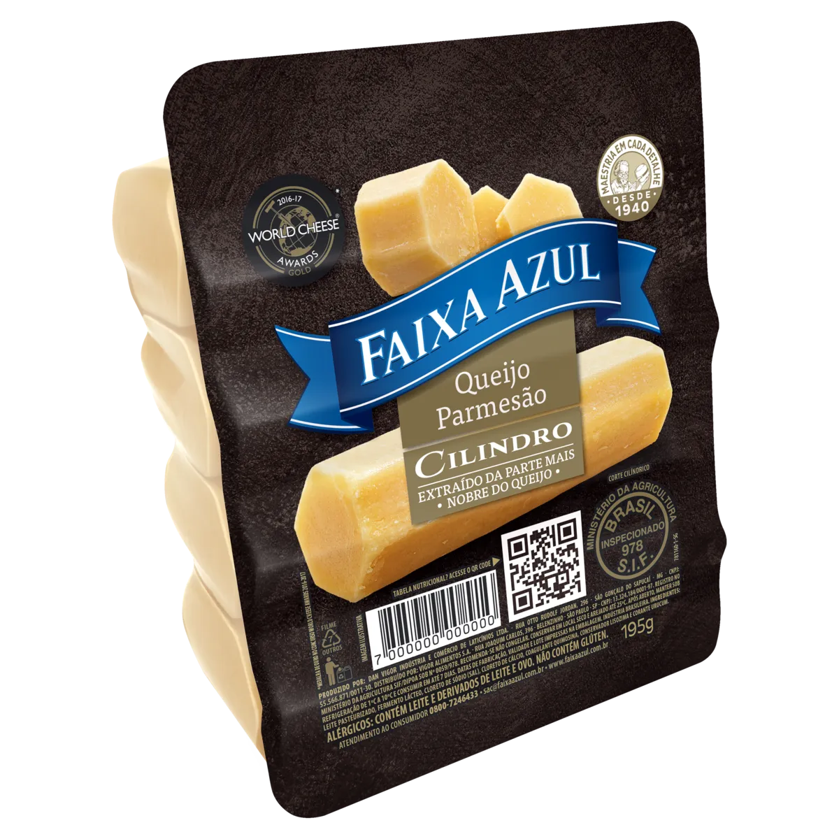 QUEIJO PARMESÃO CILINDRO FAIXA AZUL VIGOR 195G