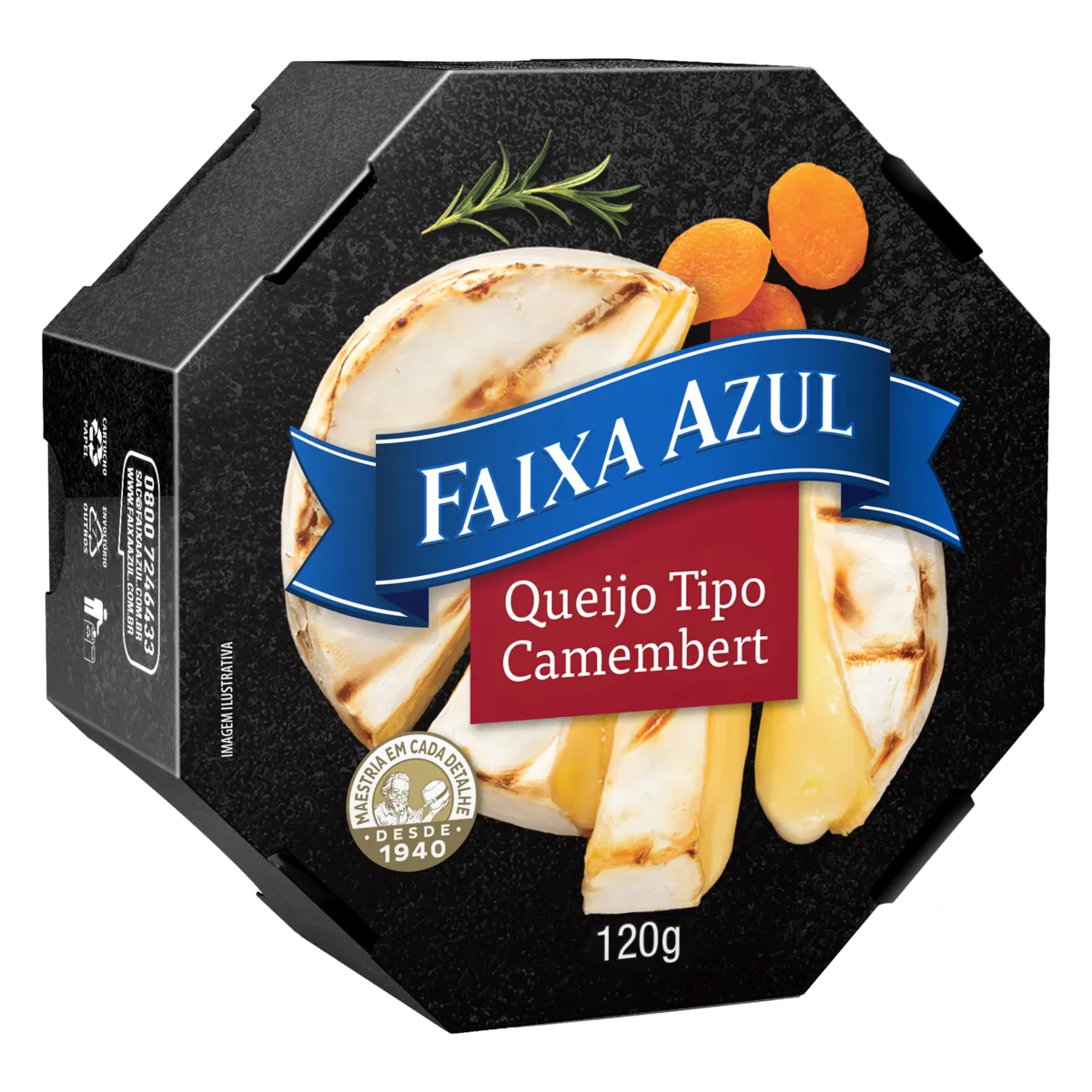 QUEIJO CAMEMBERT FRACIONADO FAIXA AZUL 120G