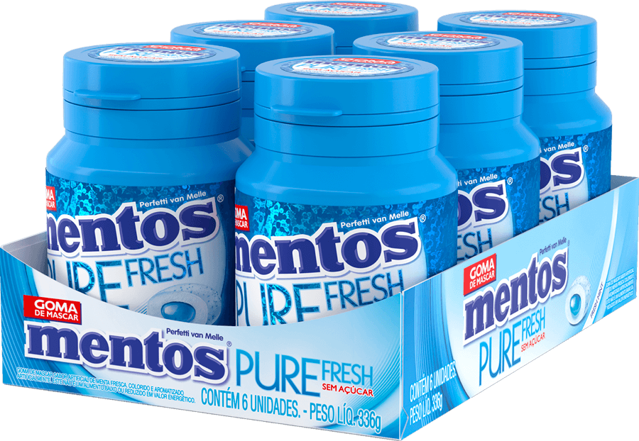 MENTOS GARRAFA PURE FRESH MINT 6X56G 336G